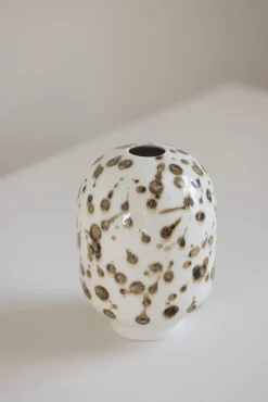 Vase - Plum Brown Dots