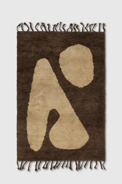 Veggteppe - Abstract Rug 80x120cm Brown/Off-white