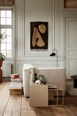 Veggteppe - Abstract Rug 80x120cm Brown/Off-white