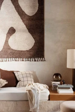 Veggteppe - Abstract Rug 80x120cm Brown/Off-white